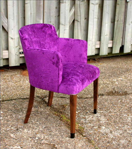 Tub Chair Purple Crushed Velvet