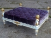 Deep Buttoned Stool in Purple Velvet