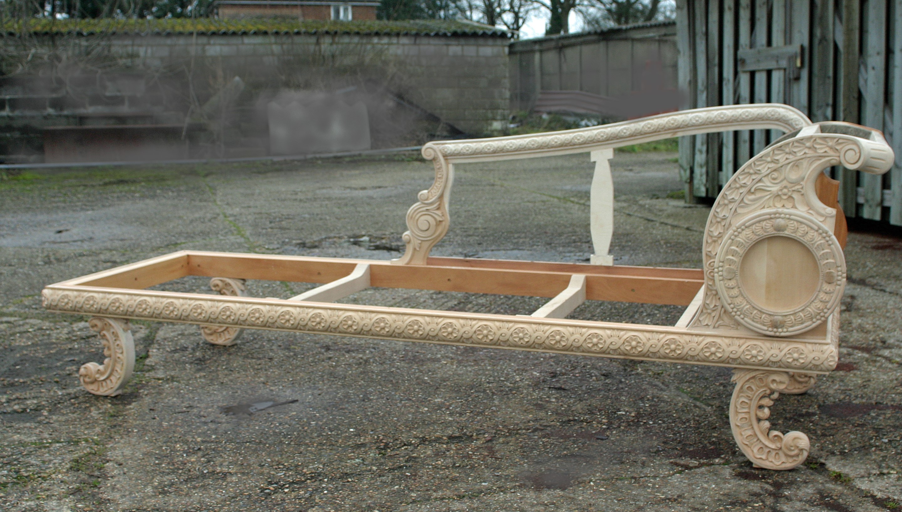 Ornately Carved Daybed